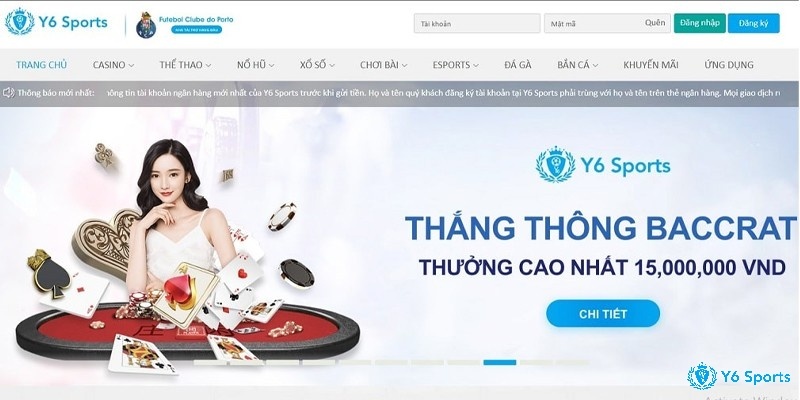 Y6.com - Nhà cái cá cược trực tuyến nổi bật nhất năm 2022