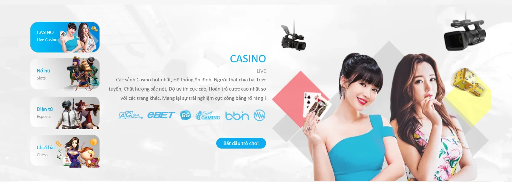 868H có sảnh Casino với nhiều thể loại cược