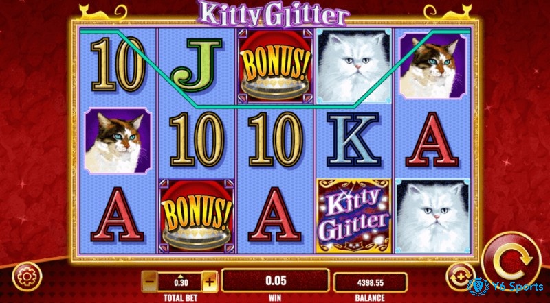 Game slot Kitty Glitter có 5 cuộn 3 đường và có 30 dòng thanh toán