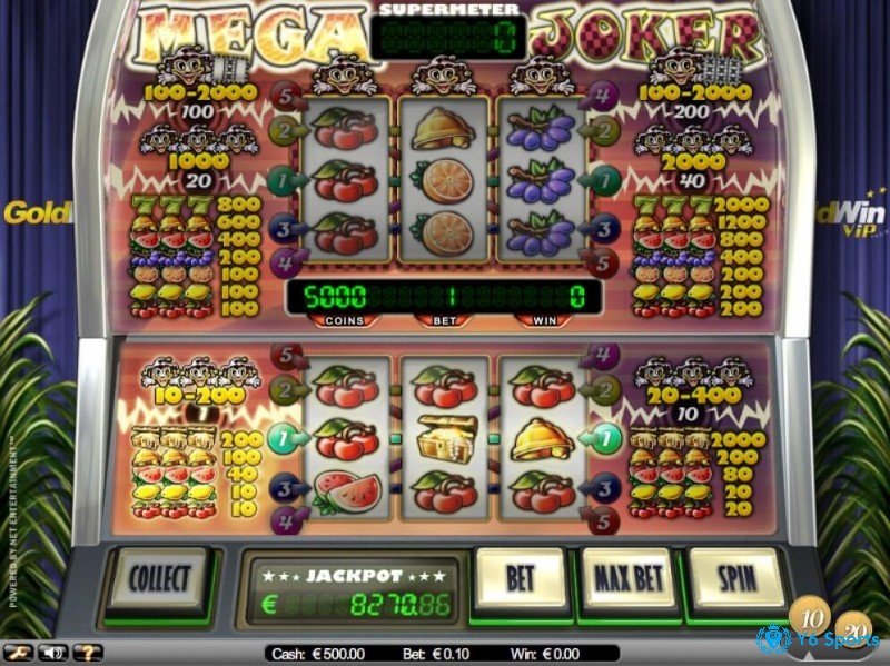 Giao diện chơi Mega Joker slot có phần hơi rối, cần nhiều thời gian làm quen