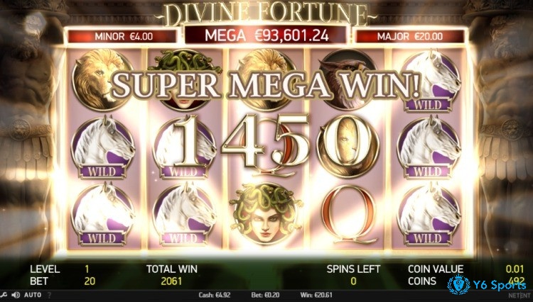 Tỷ lệ trao thưởng của Divine Fortune slot cực hấp dẫn và cuốn hút