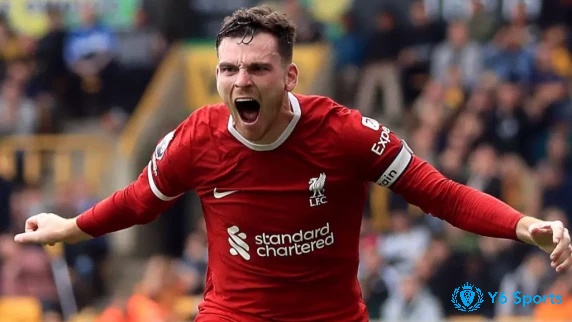 Andrew Robertson chơi ở vị trí cánh trái đội hình xuất sắc nhất Liverpool