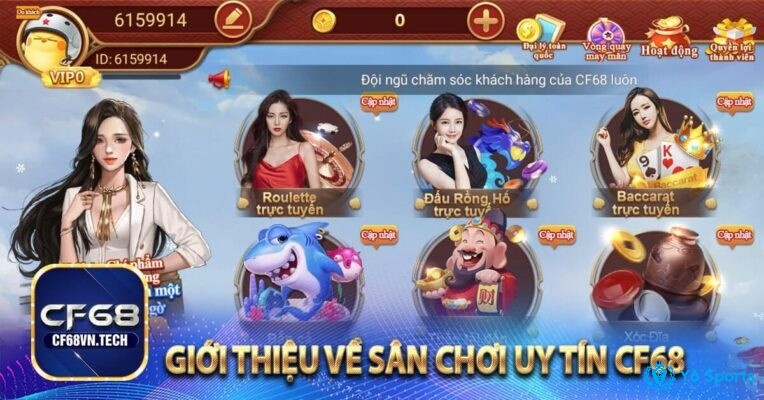 Đăng nhập CF68 bằng tài khoản chơi ngay