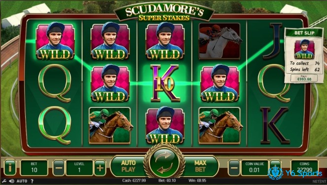 Biểu tượng Wild trong Scudamore’s Super Stakes Hot hình kỵ sĩ giúp thay thế biểu tượng