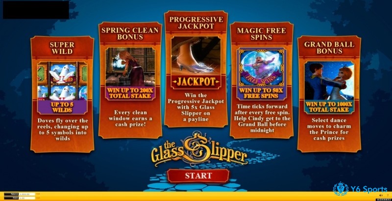 The Glass Slipper slot của Ash Gaming có khá nhiều tính năng thưởng hấp dẫn