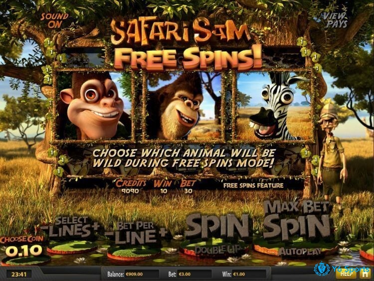 Chọn một động vật hoang dã để nhận thưởng vòng quay miễn phí trong Wild Animal Free Spins